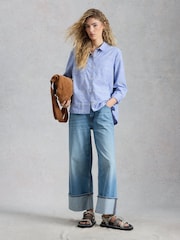 White Stuff Blue Embroidered Sophie Shirt - Image 3 of 6