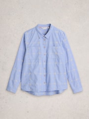 White Stuff Blue Embroidered Sophie Shirt - Image 5 of 6