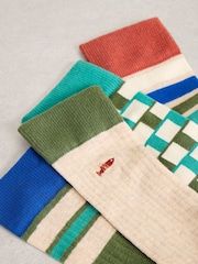 White Stuff Natural Patterned Ankle Socks 4 Pack - Image 2 of 2