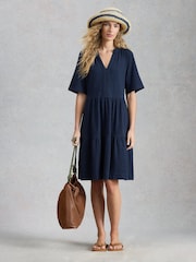 White Stuff Blue Sophia Jersey Dress - Image 3 of 6