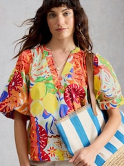 White Stuff Yellow Bex Cotton Top - Image 3 of 5