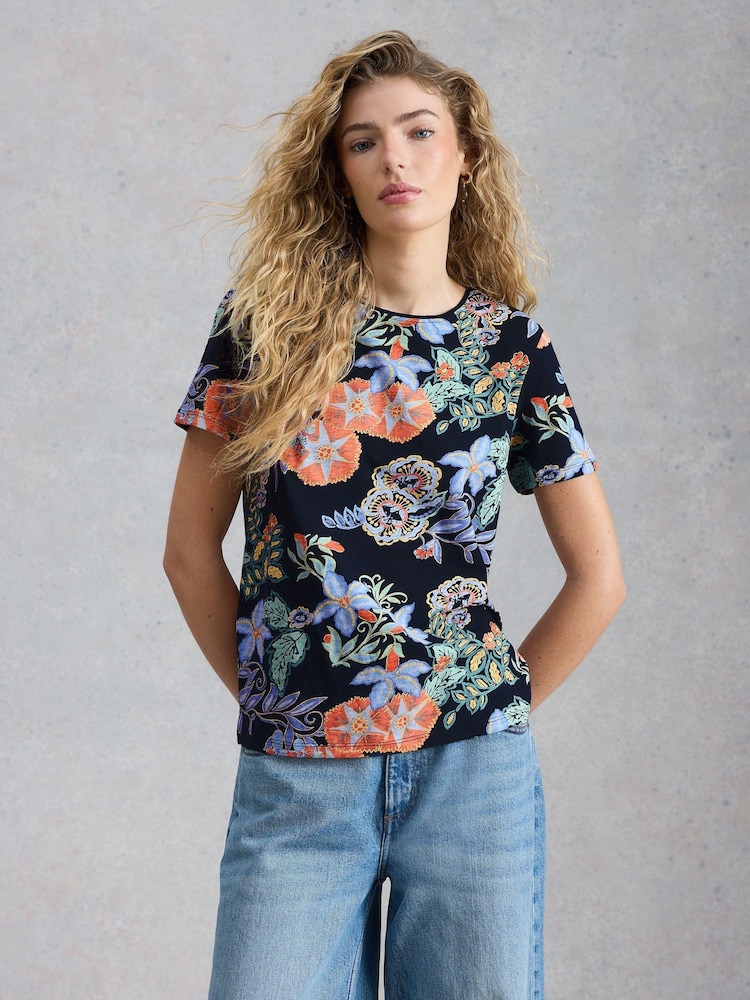 White Stuff Blue Abbie T-Shirt - Image 1 of 6