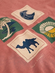 White Stuff Pink Abersoch Camel Graphic T-Shirt - Image 6 of 6