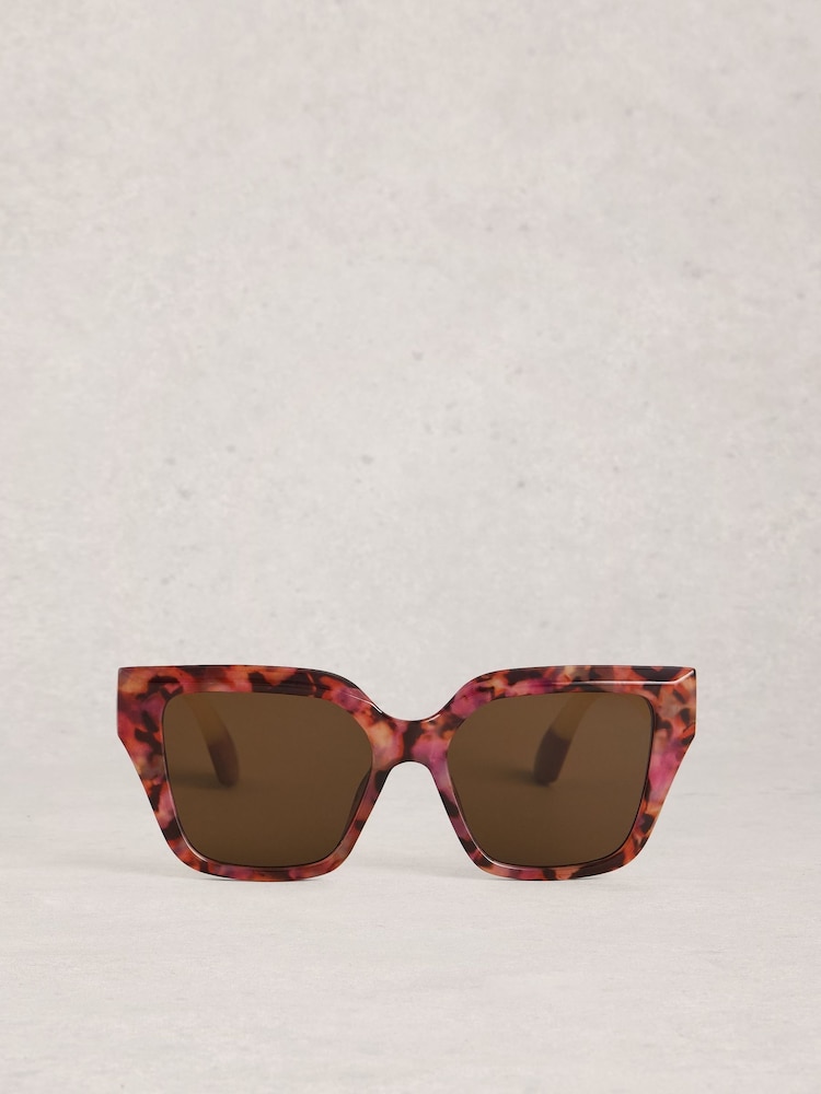 White Stuff Pink Oversized Cat Eye Sunglasses - Image 2 of 4