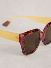 White Stuff Pink Oversized Cat Eye Sunglasses - Image 3 of 4