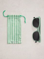 White Stuff Green Wayfarer Sunglasses - Image 3 of 4