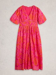 White Stuff Pink Leela Midi Dress - Image 5 of 6