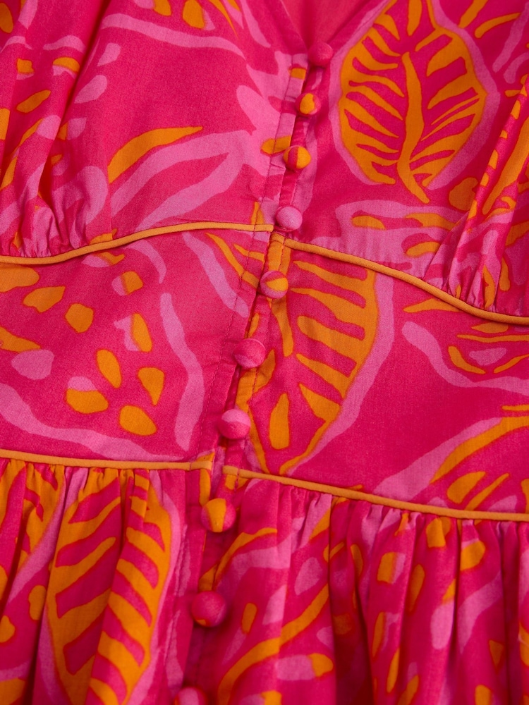 White Stuff Pink Leela Midi Dress - Image 6 of 6