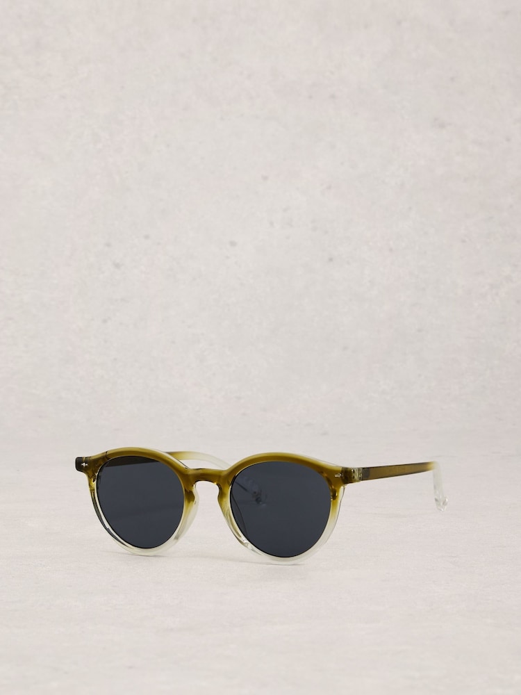 White Stuff Green Preppy Round Sunglasses - Image 2 of 4