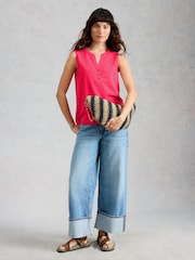 White Stuff Pink Nora Notch Vest - Image 4 of 6