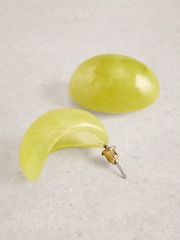 White Stuff Green Ruby Resin Hoop Earrings - Image 1 of 2