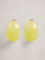 White Stuff Green Ruby Resin Hoop Earrings - Image 2 of 2