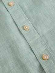 White Stuff Green Keswick Short Sleeve Linen Shirt - Image 6 of 6