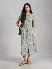 White Stuff Green Rua Jersey Shirt Dress - Image 2 of 6