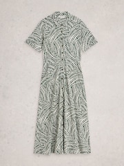 White Stuff Green Rua Jersey Shirt Dress - Image 5 of 6