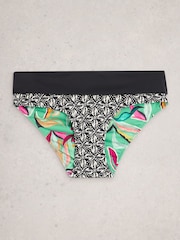 White Stuff Green Reversible Fold Down Bikini Bottoms - Image 4 of 5