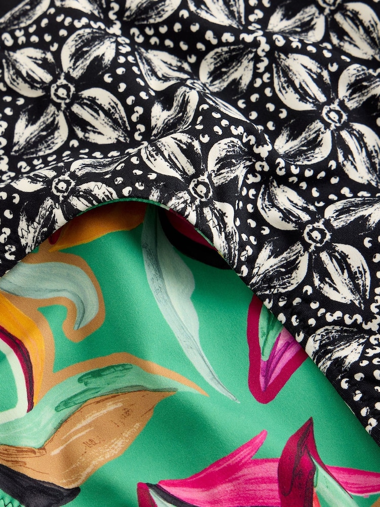 White Stuff Green Reversible Fold Down Bikini Bottoms - Image 5 of 5