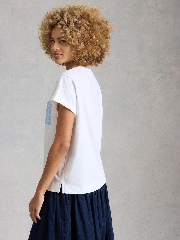 White Stuff Chalk White Gina Embroidered T-Shirts - Image 2 of 6
