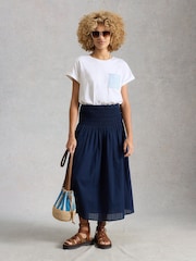 White Stuff Chalk White Gina Embroidered T-Shirts - Image 3 of 6