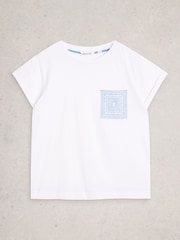 White Stuff Chalk White Gina Embroidered T-Shirts - Image 5 of 6
