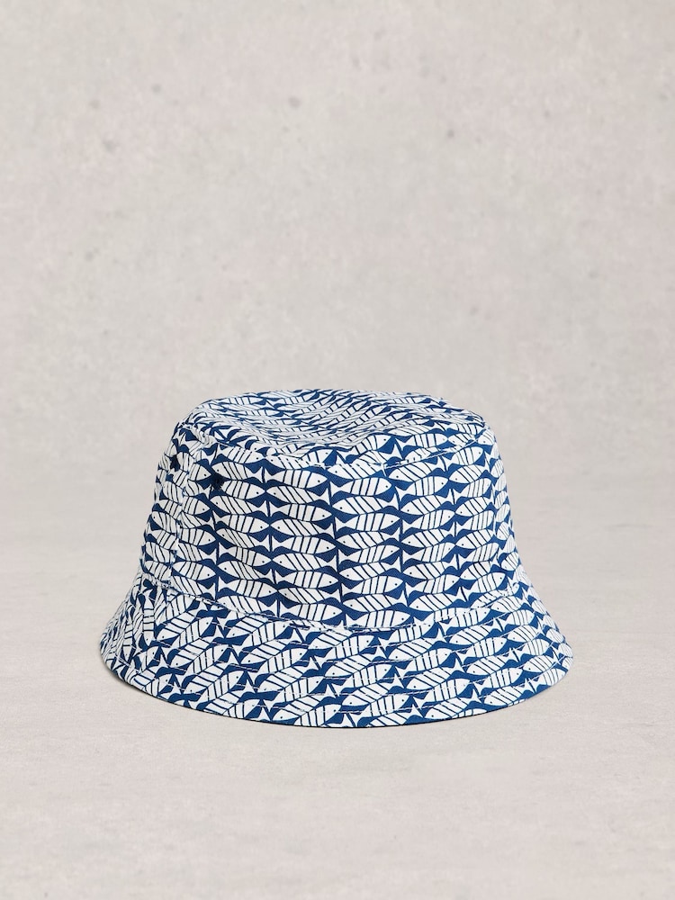 White Stuff Blue Reversible Bucket Hat - Image 1 of 3 White Stuff Blue Reversible Bucket Hat - Image 1 of 3