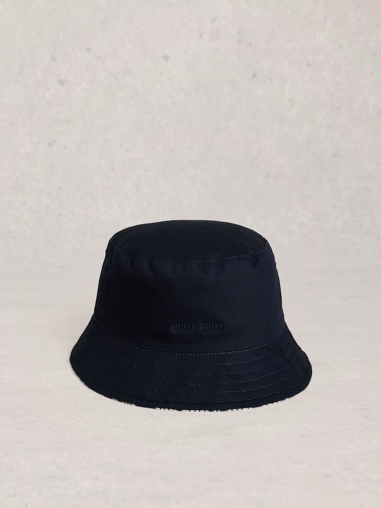 White Stuff Blue Reversible Bucket Hat - Image 2 of 3 White Stuff Blue Reversible Bucket Hat - Image 2 of 3