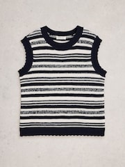 White Stuff Blue Sammie Stitch Tank - Image 5 of 6