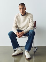 Ecru Neutral Christmas Jaquard Crew Sweatshirt - Image 5 of 5