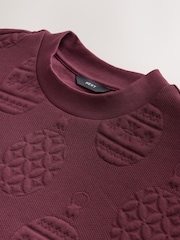 Бургундский - Christmas Jaquard Crew Sweatshirt - Изображение 3 3