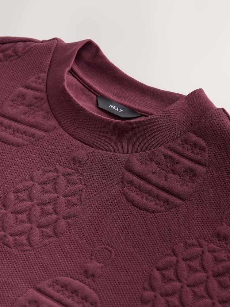 Бургундский - Christmas Jaquard Crew Sweatshirt - Изображение 3 3 Бургундский - Christmas Jaquard Crew Sweatshirt - Изображение 3 3