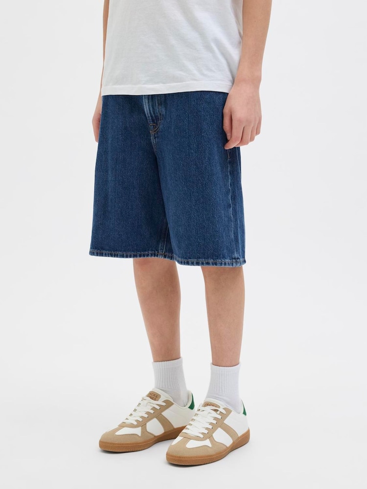 JACK & JONES Junior Dark Blue Loose Fit Tony Denim Shorts - Image 1 of 5