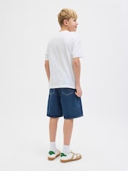 JACK & JONES Junior Dark Blue Loose Fit Tony Denim Shorts - Image 3 of 5