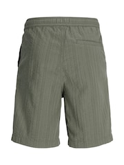 JACK & JONES JUNIOR Grey Textured Seersucker Shorts - Image 6 of 6