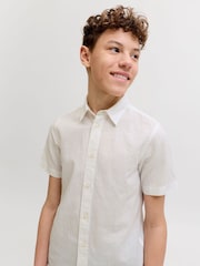 JACK & JONES Junior リネンブレンド 半袖 シャツ - 画像 4 / 7