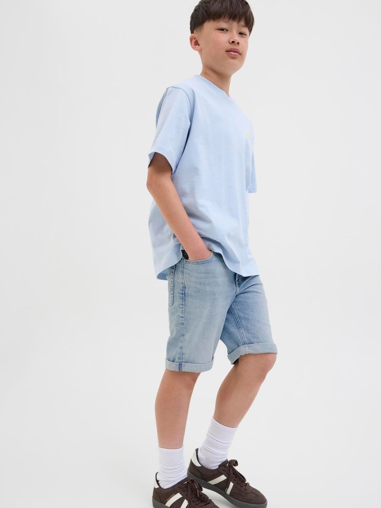 JACK & JONES Junior Light Blue Regular Fit Rick Denim Shorts - Image 1 of 5