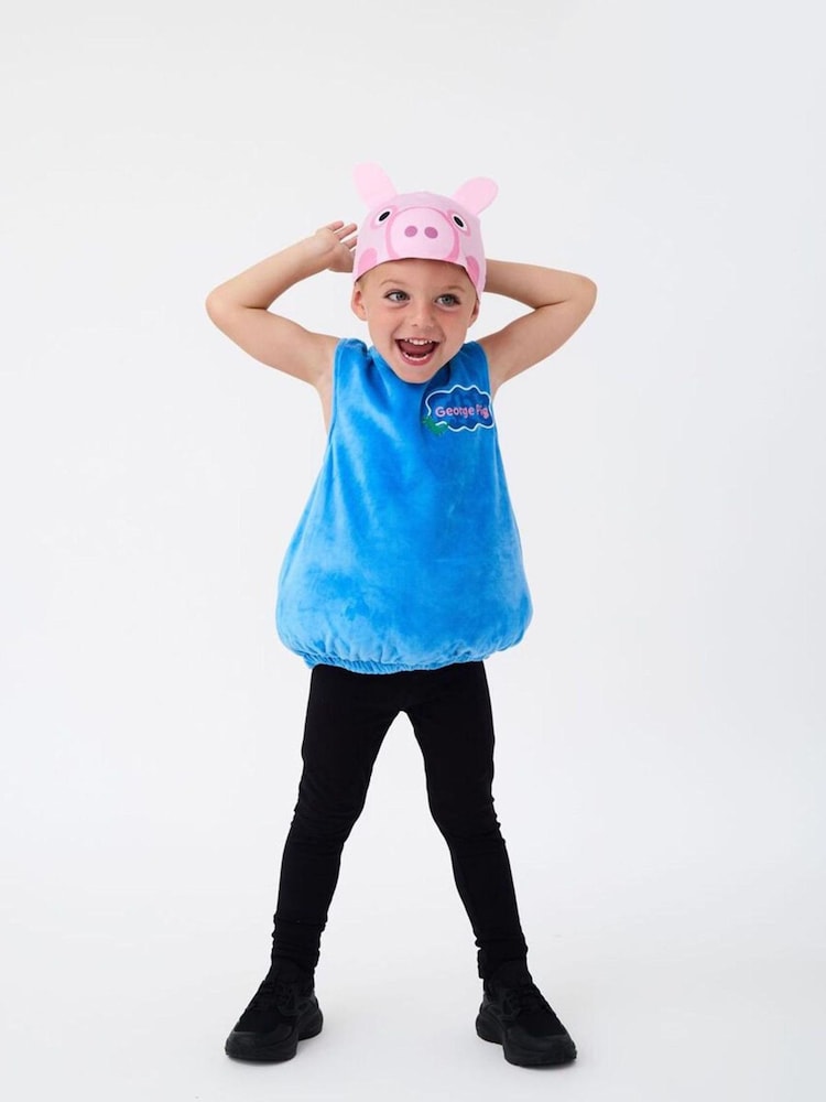 Vanilla Underground Blue George Pig 3D Headpiece Costume 2 Piece - Image 1 of 5