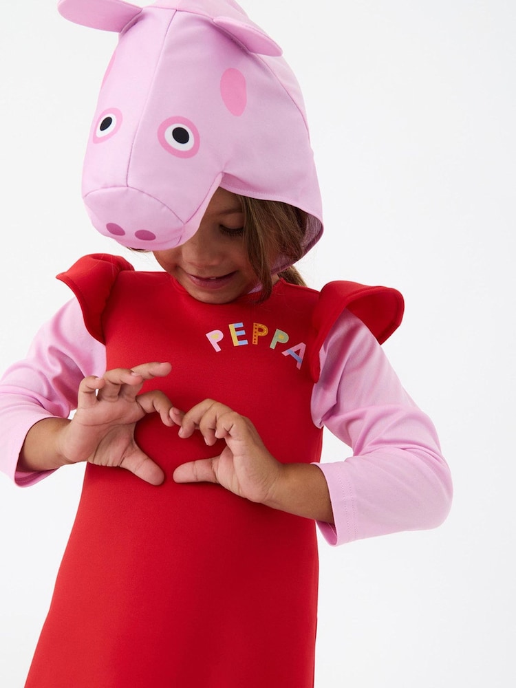 Vanilla Underground Red Peppa Pig 3D Headpiece Costume 2 Piece - Image 5 of 5 Vanilla Underground Red Peppa Pig 3D Headpiece Costume 2 Piece - Image 5 of 5