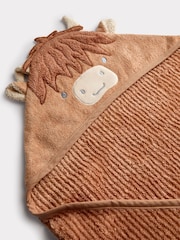 Jojo Maman Bébé Brown Highland Cow Hooded Towel - Image 4 of 4