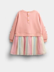 JoJo Maman Bébé Light Pink Unicorn Appliqué Tulle Combo Dress - Image 2 of 5