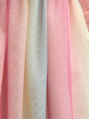 JoJo Maman Bébé Light Pink Unicorn Appliqué Tulle Combo Dress - Image 4 of 5