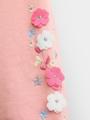 JoJo Maman Bébé Light Pink Unicorn Appliqué Tulle Combo Dress - Image 5 of 5