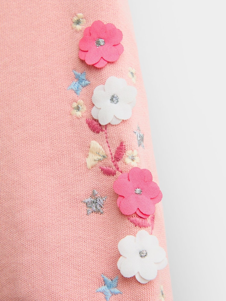 JoJo Maman Bébé Light Pink Unicorn Appliqué Tulle Combo Dress - Image 5 of 5
