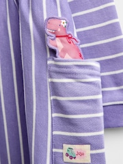 JoJo Maman Bébé Lilac Stripe Dino Jersey Dress - Image 4 of 4