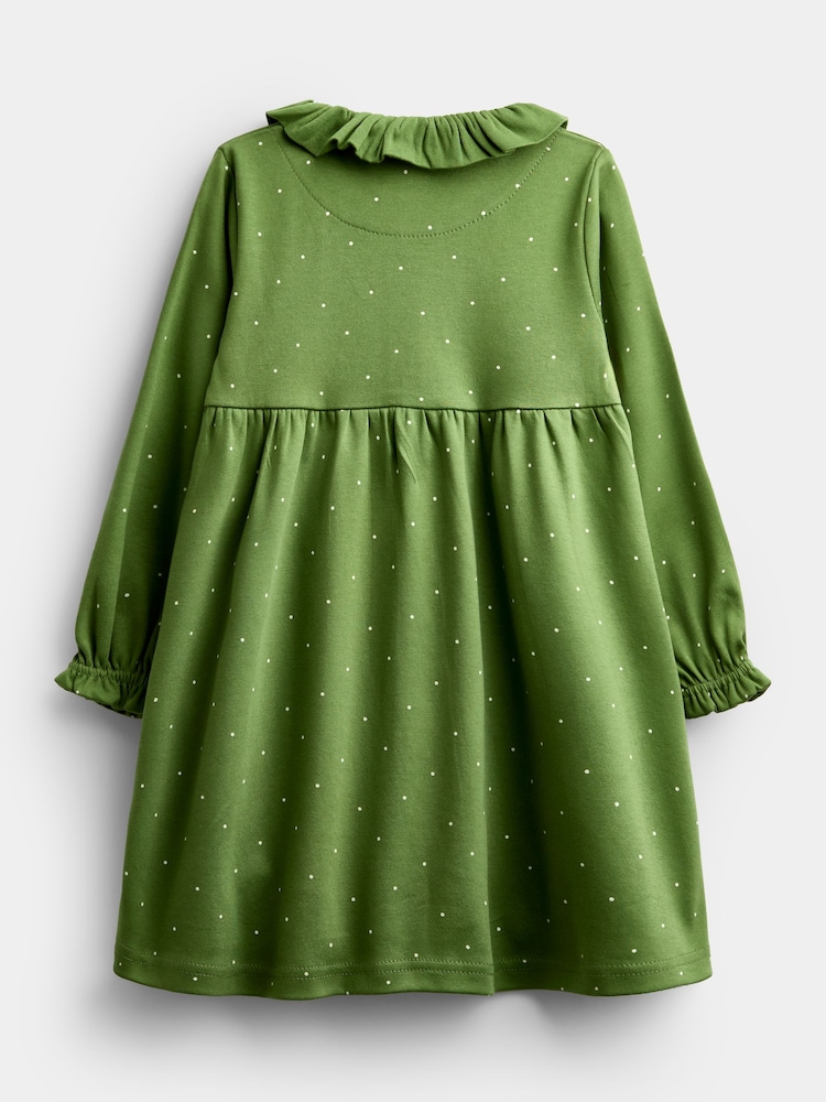 Jojo Maman Bébé Khaki Green Farm Appliqué Button Front Dress - Image 2 of 4 Jojo Maman Bébé Khaki Green Farm Appliqué Button Front Dress - Image 2 of 4