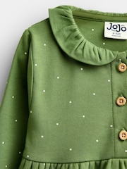 Jojo Maman Bébé Khaki Green Farm Appliqué Button Front Dress - Image 4 of 4