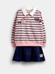 JoJo Maman Bébé Rugby Sweatshirt & Skirt Set - Larawan 1 ng 7