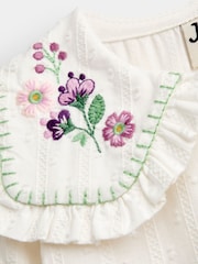 JoJo Maman Bébé Textured Embroidered Collar Blouse - 4şəkildən 3 şəkil