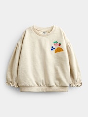 JoJo Maman Bébé Oat Marl Picnic Slogan Sweatshirt - Image 3 of 5
