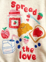 JoJo Maman Bébé Oat Marl Picnic Slogan Sweatshirt - Image 4 of 5