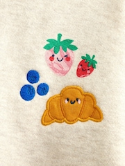 JoJo Maman Bébé Oat Marl Picnic Slogan Sweatshirt - Image 5 of 5